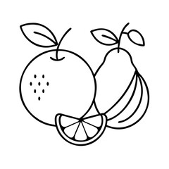 fresh fruit icon, fresh fruit line art - simple line art of fresh fruit, perfect for fresh fruit logos and icons