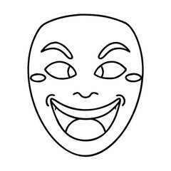 Fototapeta premium funny mask icon, funny mask line art - simple line art of funny mask, perfect for funny mask logos and icons