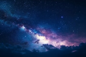 Night sky with stars and nebula.