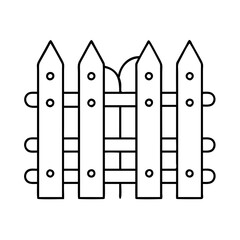 garden fence icon, garden fence line art - simple line art of garden fence, perfect for garden fence logos and icons