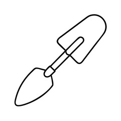 garden trowel icon, garden trowel line art - simple line art of garden trowel, perfect for garden trowel logos and icons