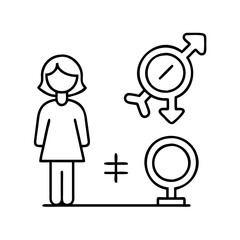 gender equality icon, gender equality line art - simple line art of gender equality, perfect for gender equality logos and icons