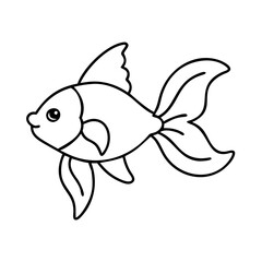 goldfish icon, goldfish line art - simple line art of goldfish, perfect for goldfish logos and icons