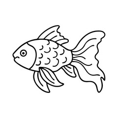 goldfish icon, goldfish line art - simple line art of goldfish, perfect for goldfish logos and icons