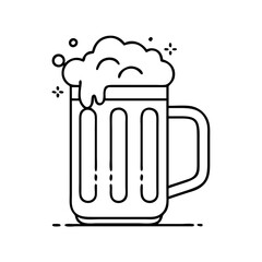 green beer mug icon, green beer mug line art - simple line art of green beer mug, perfect for green beer mug logos and icons