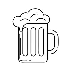 green beer mug icon, green beer mug line art - simple line art of green beer mug, perfect for green beer mug logos and icons