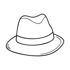 green fedora icon, green fedora line art - simple line art of green fedora, perfect for green fedora logos and icons