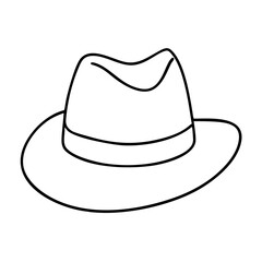 green fedora icon, green fedora line art - simple line art of green fedora, perfect for green fedora logos and icons