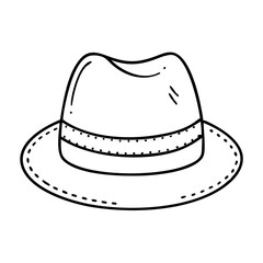 green fedora icon, green fedora line art - simple line art of green fedora, perfect for green fedora logos and icons
