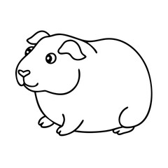 guinea pig icon, guinea pig line art - simple line art of guinea pig, perfect for guinea pig logos and icons
