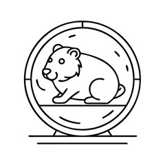 hamster in ball icon, hamster in ball line art - simple line art of hamster in ball, perfect for hamster in ball logos and icons