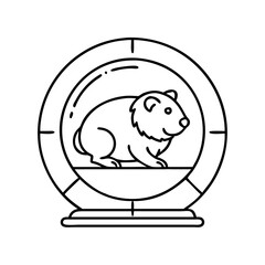 hamster in ball icon, hamster in ball line art - simple line art of hamster in ball, perfect for hamster in ball logos and icons