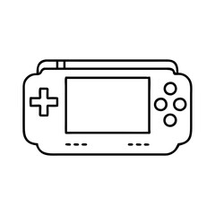 handheld game console icon, handheld game console line art - simple line art of handheld game console, perfect for handheld game console logos and icons