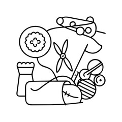 handmade crafts icon, handmade crafts line art - simple line art of handmade crafts, perfect for handmade crafts logos and icons