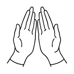 hands in prayer icon, hands in prayer line art - simple line art of hands in prayer, perfect for hands in prayer logos and icons