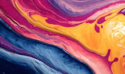 Fototapeta premium Abstract fluid art background with vibrant colors and swirling patterns creating a dynamic texture look