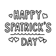 happy st patrick s day text icon, happy st patrick s day text line art - simple line art of happy st patrick s day text, perfect for happy st patrick s day text logos and icons