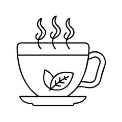 healing tea icon, healing tea line art - simple line art of healing tea, perfect for healing tea logos and icons
