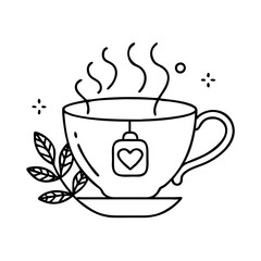healing tea icon, healing tea line art - simple line art of healing tea, perfect for healing tea logos and icons