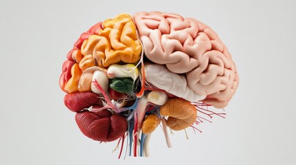 Human Brain Anatomy Model Spinal Cord Nervous System - Detailed anatomical model of the human brain
