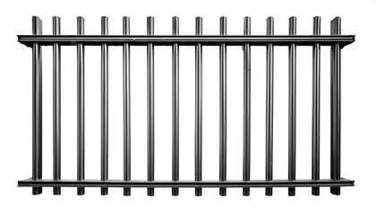 prison iron bars isolated on white background
