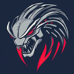 Aggressive, futuristic creature graphic design.