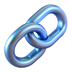 Interlocking Links: Two metallic blue links interlock, symbolizing connection, unity, and teamwork.