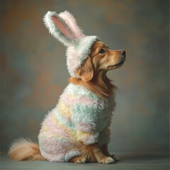 Dog in Easter costume
