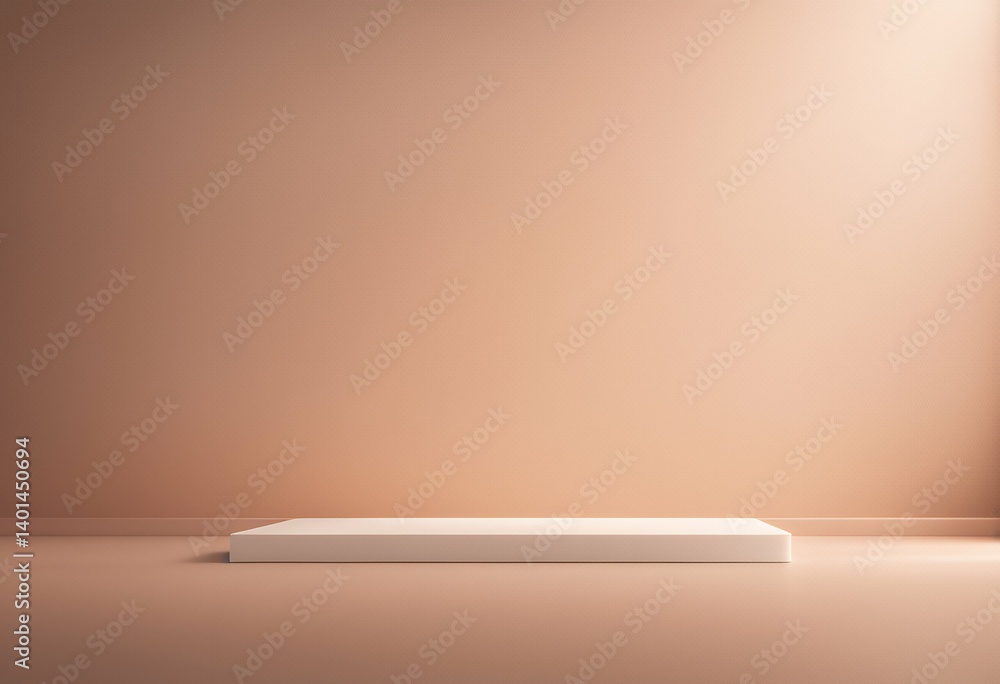 Poster 3d rays empty sunlight peachy texture podium render product wall shining background presentation stu