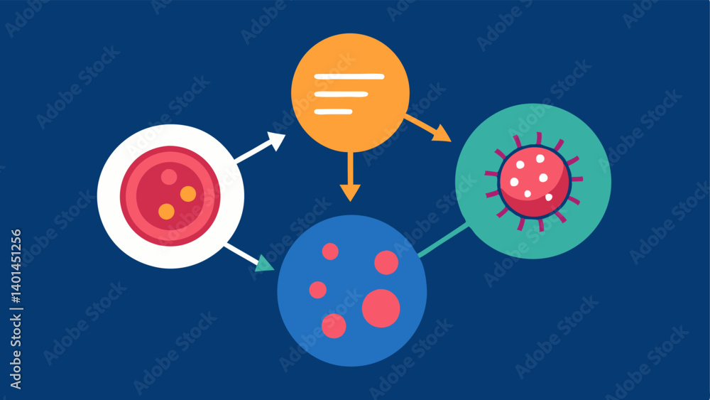 Poster cell communication a vector showing exosomes transferring messages between skin cells and immune cel