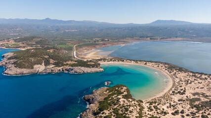 Obraz premium Voidokilia Beach in Messinia in the Mediterranean area. Greece