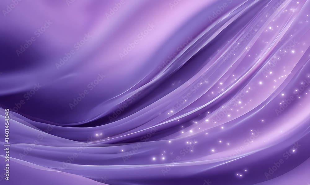 Poster abstract purple background with flowing lines and sparkling lights creating a dreamy aesthetic look