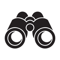 Simple Black Binoculars Icon for Exploration