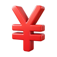 Obraz premium Isolated on white, the Japanese yen currency symbol is a financial icon representing Japan's money