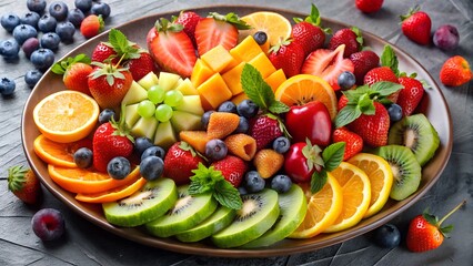 An abundance of fruit on a platter