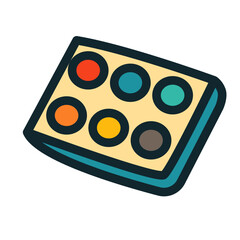 Bright Watercolor Palette Cartoon School Art Supply