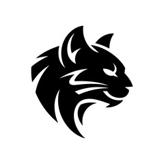 Tiger head vector logo design, face  for retro logos, emblems, badges, labels, icon template and tshirt vintage design element. Isolated on white background black color