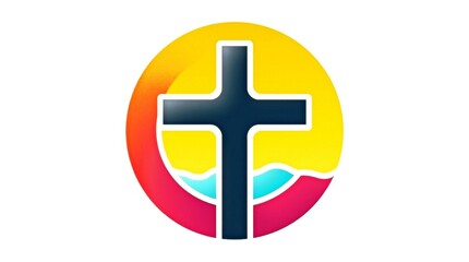 Fototapeta premium Colourful Christian Crucifix Cross Design