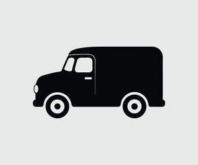 A Clean Delivery Vector Truck Silhouette isolated