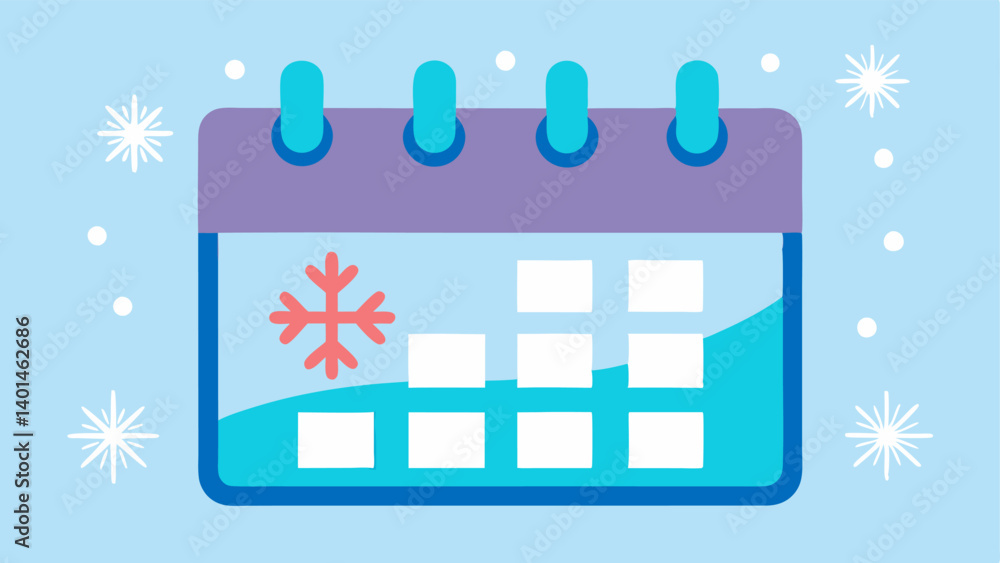 Poster schedule reminder a calendar with a marked date for the next cryofacial appointment emphasizing regu