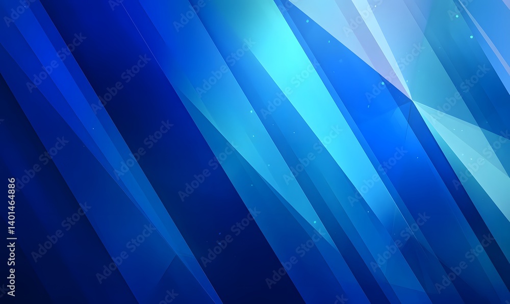 Poster abstract background featuring shades of blue with diagonal lines and subtle light effects