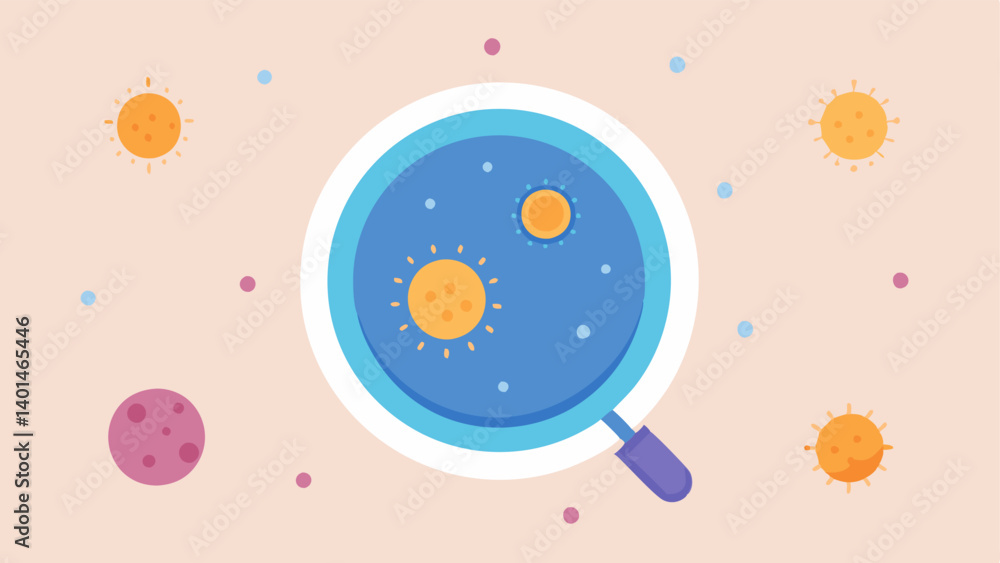 Poster closeup of exosomes an illustration showcasing the exosome particles in a magnified view emphasizing