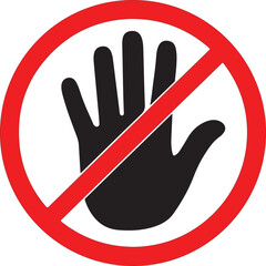 Do Not Touch Sign. Vector.