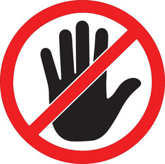 Do Not Touch Sign. Vector.