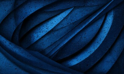 Fototapeta premium Abstract textured blue curves with shadows and light creating a dynamic and modern background design