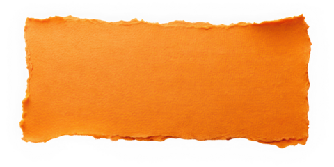 A textured piece of vibrant orange paper with a torn edge, creating a warm and inviting look perfect for creative projects.