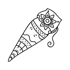 henna cone icon, henna cone line art - simple line art of henna cone, perfect for henna cone logos and icons