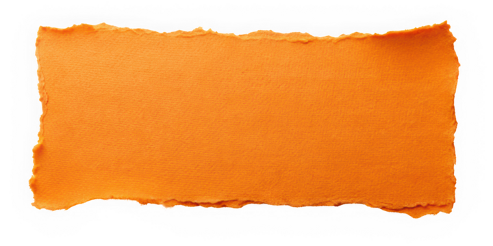 A textured piece of vibrant orange paper with a torn edge, creating a warm and inviting look perfect for creative projects.
