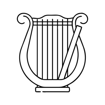 recommend clip art: irish harp icon, irish harp line art - simple line art of irish harp, perfect for irish harp logos and icons