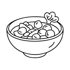 irish stew bowl icon, irish stew bowl line art - simple line art of irish stew bowl, perfect for irish stew bowl logos and icons